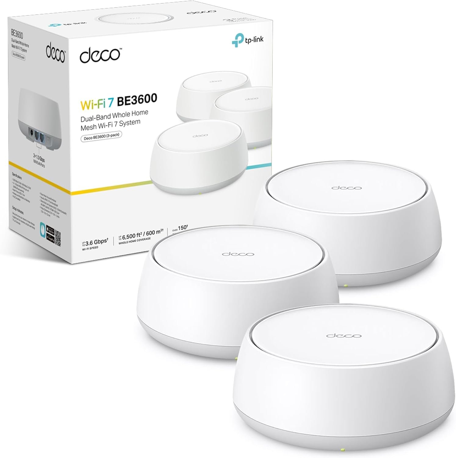 TP-Link Deco BE3600 3-pack dual-band whole home mesh Wi-Fi 7 system